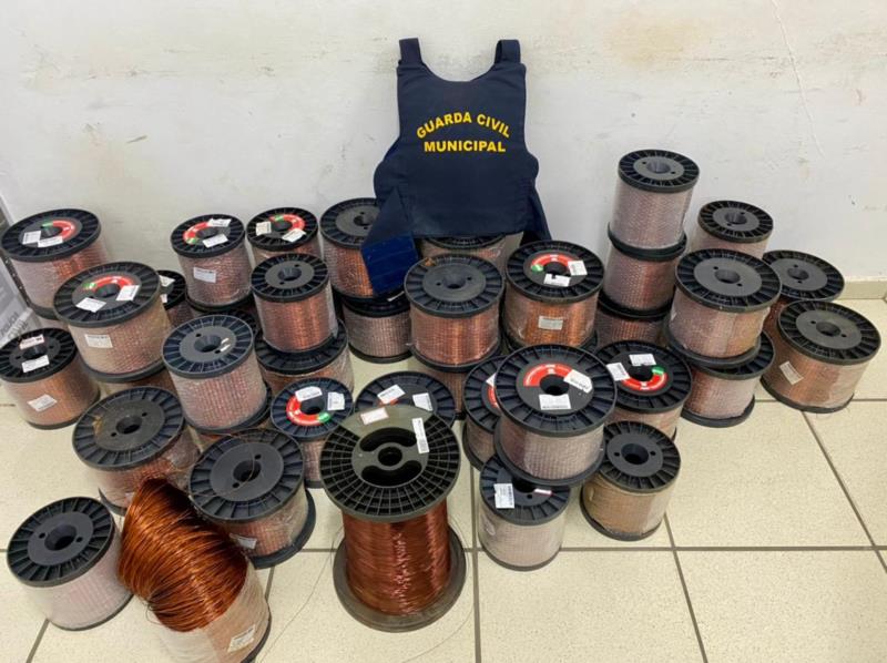 Guarda Civil Municipal recupera mais de 800 kg de fio de cobre