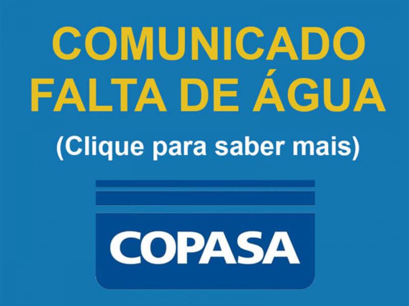 Em Comunicado, Copasa informa interrupção do abastecimento de água em seis bairros de Guaxupé
