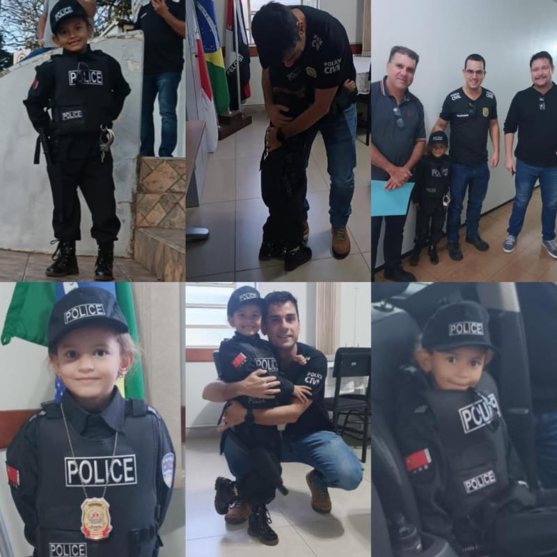 Admiradora do trabalho da PC, criança realiza o sonho de conhecer Delegacia de Polícia no dia do seu aniversário de 6 anos