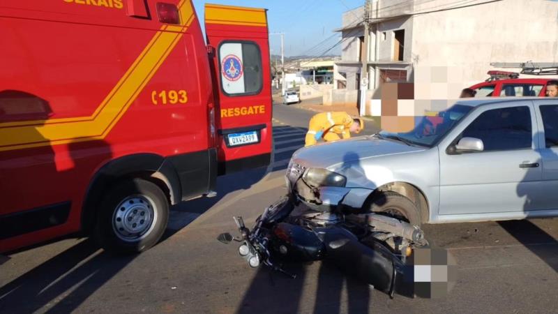 Corpo de Bombeiros atende o segundo acidente do dia em Guaxupé envolvendo motocicleta 
