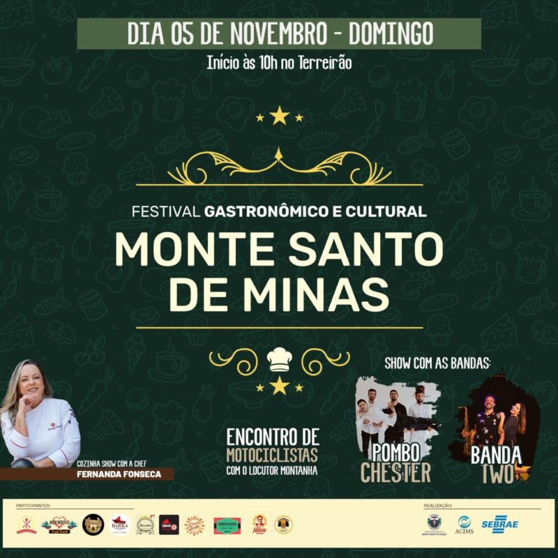 Neste domingo tem Festival Gastronômico e Cultural em Monte Santo de Minas
