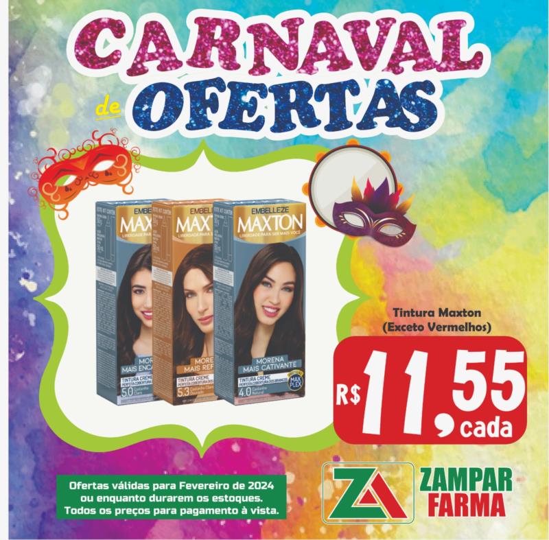 Carnaval de ofertas na Zampar Farma 