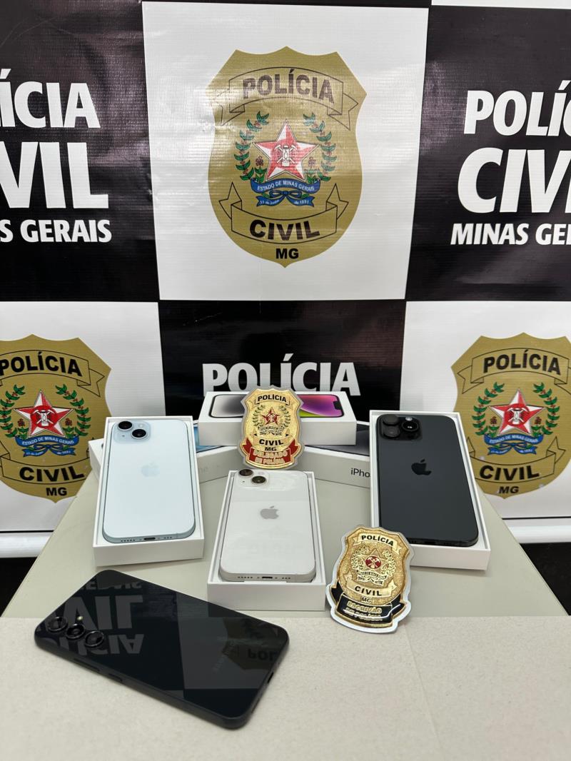 Polícia Civil recupera celulares avaliados em R$ 20 mil roubados de loja de telefonia em Guaxupé 