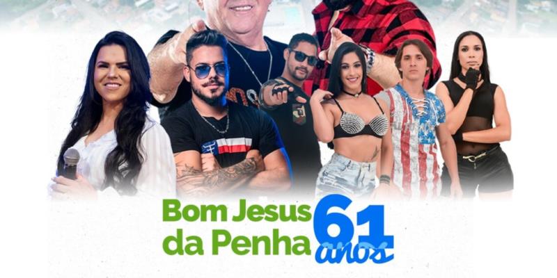 Aniversário de Bom Jesus da Penha terá show gospel e sertanejo com entrada gratuita